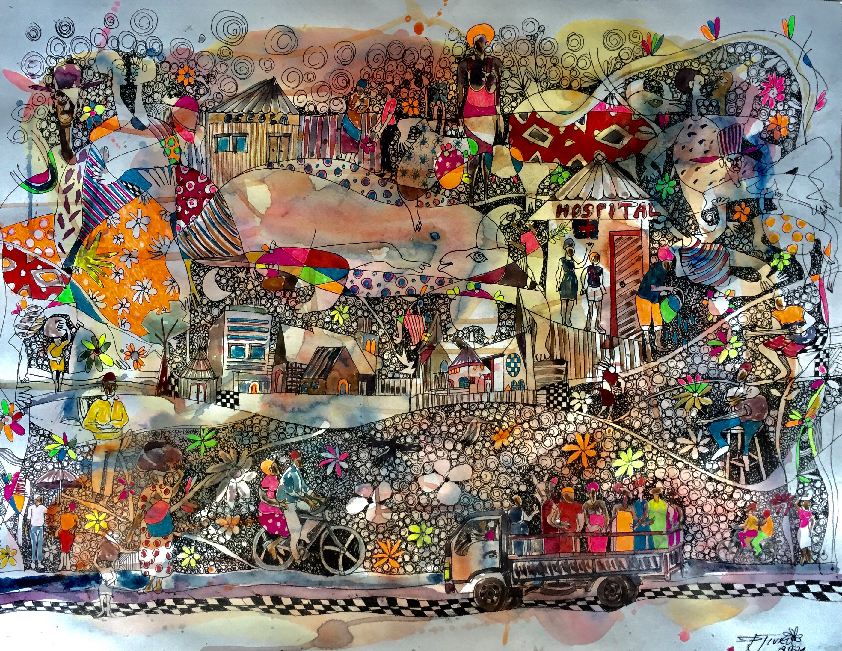 an artwork created by a student in the African Studies programme